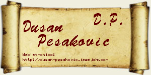 Dušan Pešaković vizit kartica